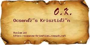 Ocsenás Krisztián névjegykártya