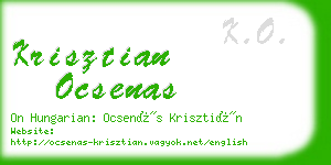 krisztian ocsenas business card